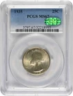 1935 Washington Silver Quarter MS67 PCGS (CAC)