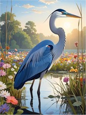 Tile Mural Great Blue Heron Lake Kitchen Bathroom Wall Backsplash Marble Ceramic