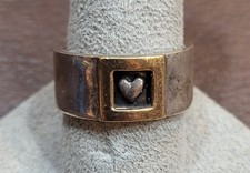 Sterling Heart Design Ring--9.8 Grams