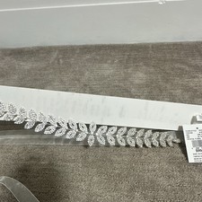 Beautiful David's Bridal Crystal Floral Sash Belt, Silver Organza, BLT9474