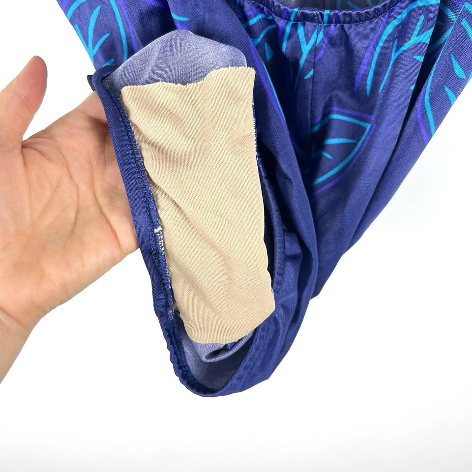 Vtg Maxine of Hollywood Blue Swimsuit 16 One-Piece Retro Pointy Bra 50s  Stylel - Image 4 of 4