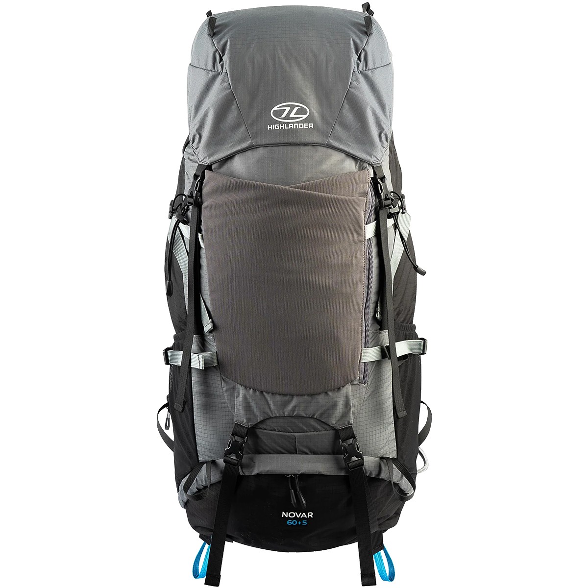Highlander Novar Rucksack 60+5L Rucking Backpack Bag Hiking Trail Dark Grey