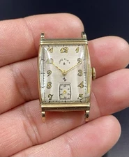 Lord Elgin VTG Schwab & Wuischpard 14K Yellow Gold Square Case Manual Wind Watch