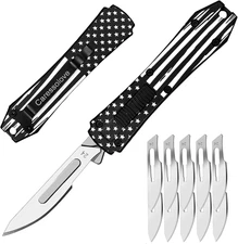 Auto Retractable Utility Knife, Automatic Scalpel Knife with 10PCS #24 Blades, S