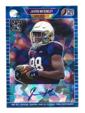 Javon McKinley AUTOGRAPH /35 Blue Crystals 2021 Leaf Pro Set Metal AUTO Football