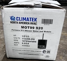 ClimaTek X13 furnace motor MOT99 920 Rheem variable speed 1/2-1/3hp