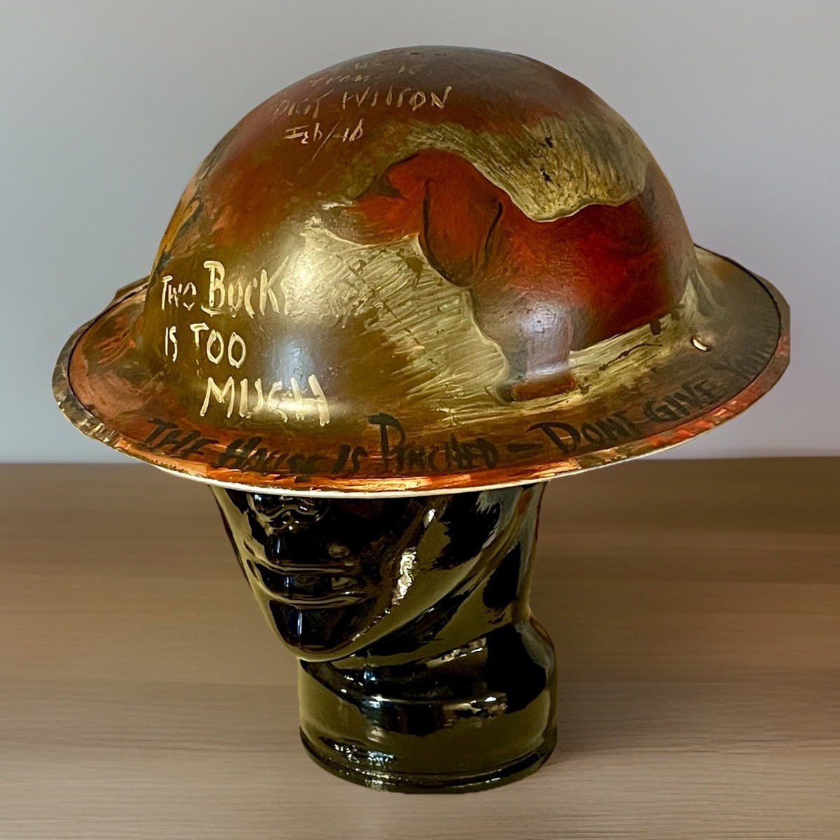 Rare British GSW J MK1 1941 Helmet Trench Art Hand Painted
