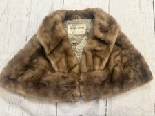 Vintage Real Fur Mink Stole Wrap Swears And Wells Canada Fur Store Brown As Is