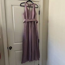 VERA WANG Womens V Neck Halter Gown W/ Sash B...