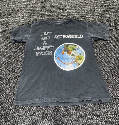 Travis Scott Cactus Jack Astroworld  Put on a Happy Face  T-Shirt  Size M