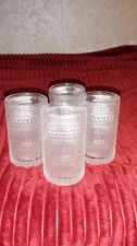 Set of 4 Fortessa Jupiter Embossed Textured Hobnail  13oz. Clear Tumblers