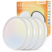 4PK 12 Inch LED Flush Mount Ceiling Light, 24W, 2520LM, 3000K/4000K/6000K CCT...