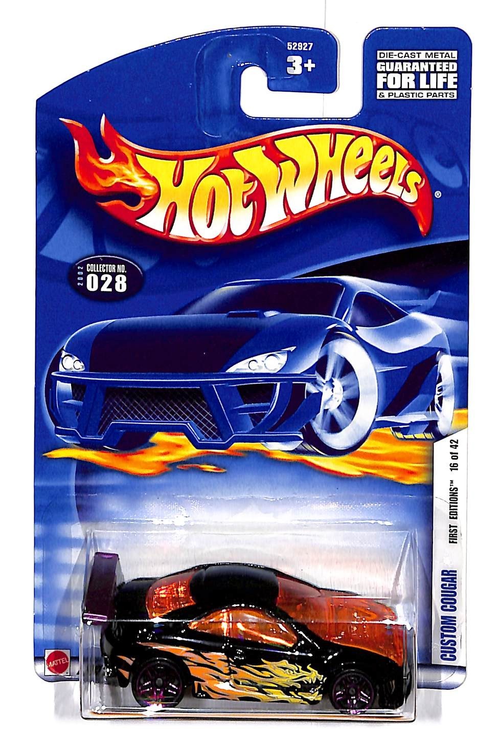 Hot Wheels 2002 #28 First Editions 16/42 Custom Cougar Black