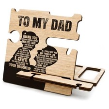 Wood Phone Docking Station Father's Day Birthday Gift - Bedside dadgirl