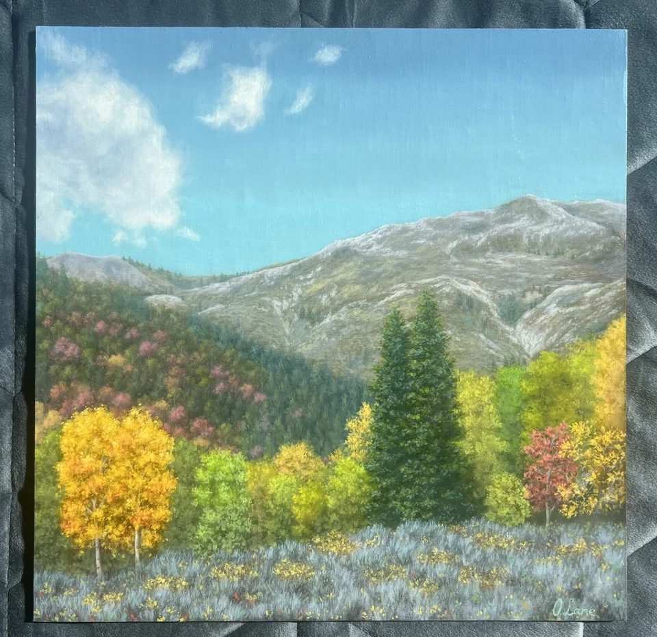 原版帆布油画面板 12x12 英寸 - 犹他州秋色 - 艺术 — 第 2/4 张图片