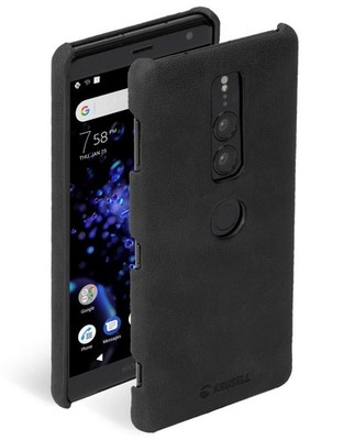 Krusell Cover Leder Hard-Case Schale Hülle Tasche für Sony Xperia XZ2 Premium