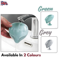 Leaf Shape Soap Dish Holder Suction Drain Bathroom