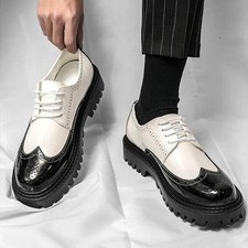 Brogues Mens Dress Formal Business Shoes Work Office Lace up Wing Tip shoes