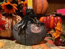 Halloween Glass Witch Potion Bottle Hand Crafted Apothecary Rustic One of a Kind
