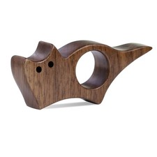 Cat Book Page Holder, Smooth Finish Walnut Wood Holder for Large, Brown