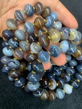 5Pcs Wonderful Tibetan Natural Stripes Agate Dzi 14x12mm Beads Bracelets
