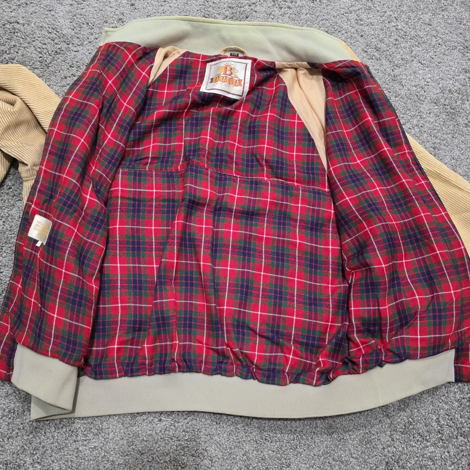 Vintage Baracuta G9 Van Heusen Harrington Corduroy Jacket 1970’s Plaid L 44 Rare - product detail image 9