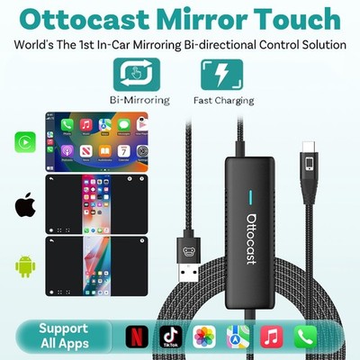 Ottocast Mirror Touch Wireless CarPlay Adapter Phone Mirroring