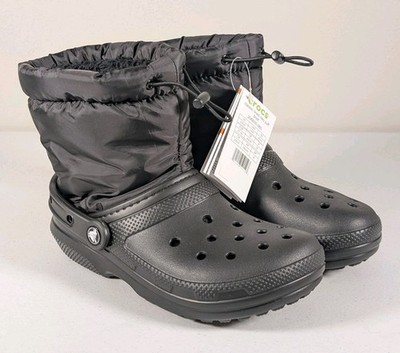 Crocs Classic Lined Neo Puff Unisex Boots Black 5 Mens / 7 Women's New