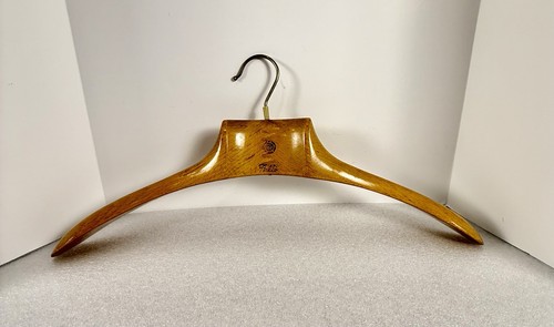 Fratelli Reguitti Heavy Wooden Clothes Hanger Vintage Made In Italy Circa 1950s