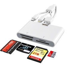 Memory Stick Duo Adapter - 4-in-1 Multi Memory Card Reader with Triple Lightn...