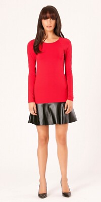 Hale Bob Solid Knit Fit & Flare Dress | Long Sleeve XXS S NWT 3BRK6209 *