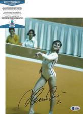 GYMNAST NADIA COMANECI SIGNED OLYMPIC GOLD MEDAL SIGNED 8X10 PHOTO 6 BECKETT COA