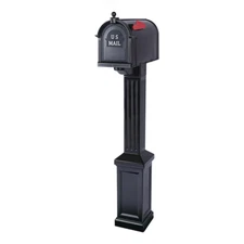 Craftsman Mailbox and Post Kit, Black