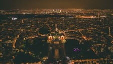 Landscape cityscape city night urban aerial view paris Custom Gaming Mat Desk