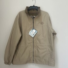Lexus Car Beige Rain Salesmans Jacket Womans Large Cinch Waist Zip Up Teflon