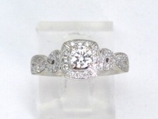 14k White Gold Round Diamond Halo Wedding Engagement Ring 1.16ct