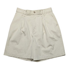 Vintage 90s Chic Pleated Mom Shorts 14 28x7 Wide Leg High Rise Bareback Preppy