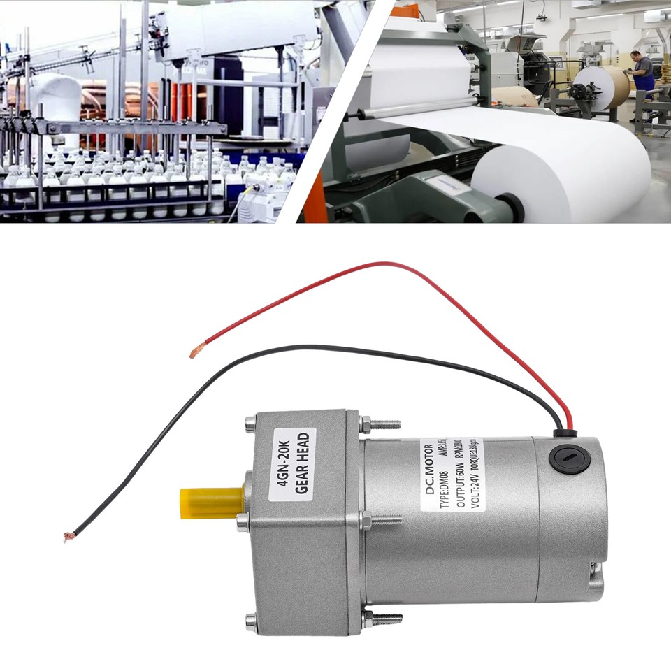 DC 24V Gear Motor Adjustable Motor 1800rpm, Large Torque Gear Motor