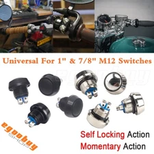 For Most Motorcycle M12 Screw Buttons Switches Momentary / Self-locking Buttons