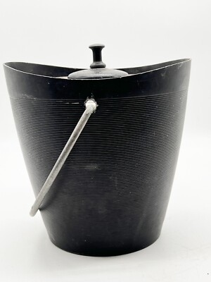 VINTAGE MCM SCHWARZ MID CENTRY MODERN DEKO EISKÜBEL HENRY AND MILLER KRAFTWARE