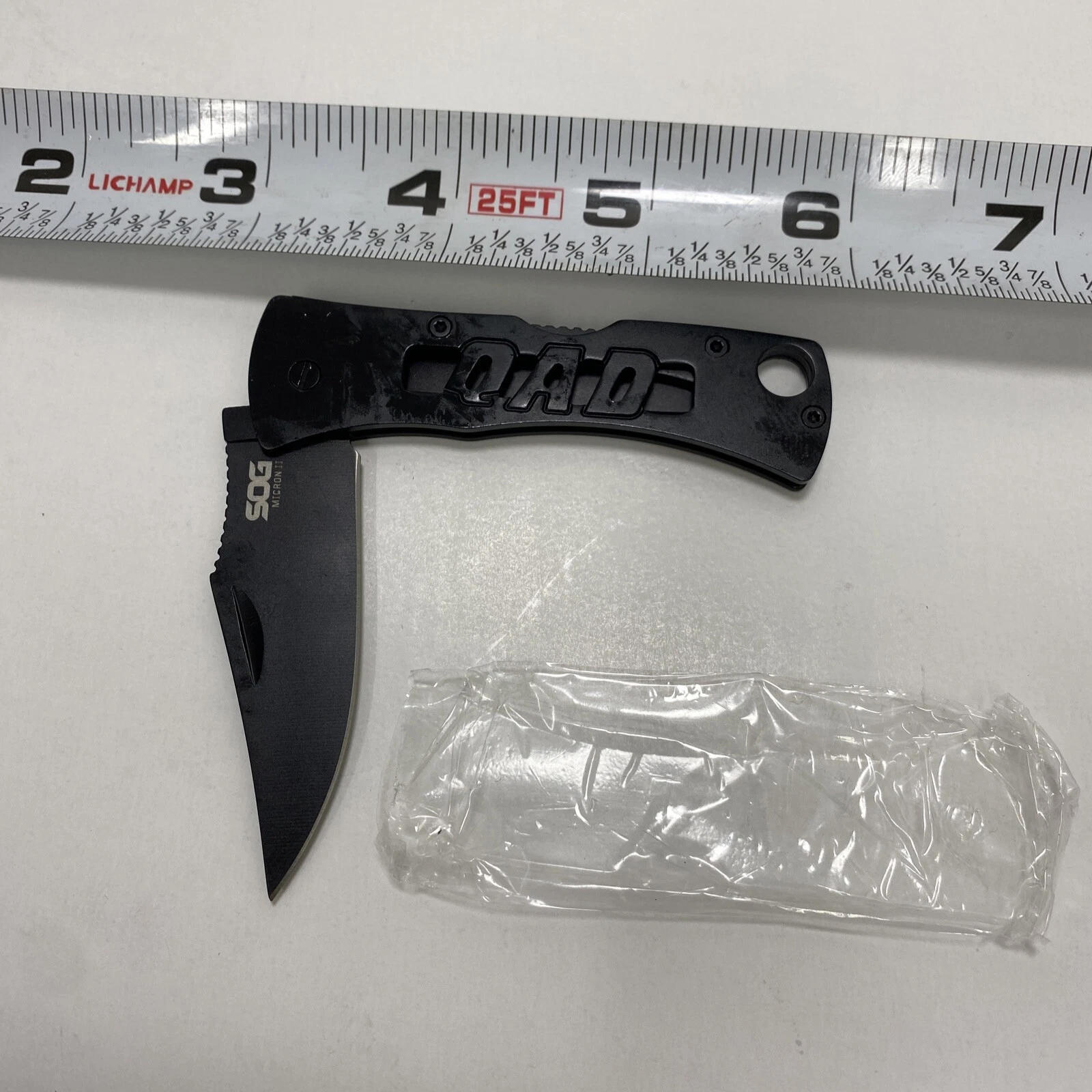 SOG Micron II QAD Pocket Knife Lockback Plain Edge Blade New KNIFE image 4