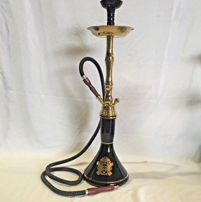 26'' Hookah with handblown glass and golden shaft