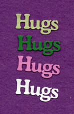 HUGS  2 die cuts scrapbook cards
