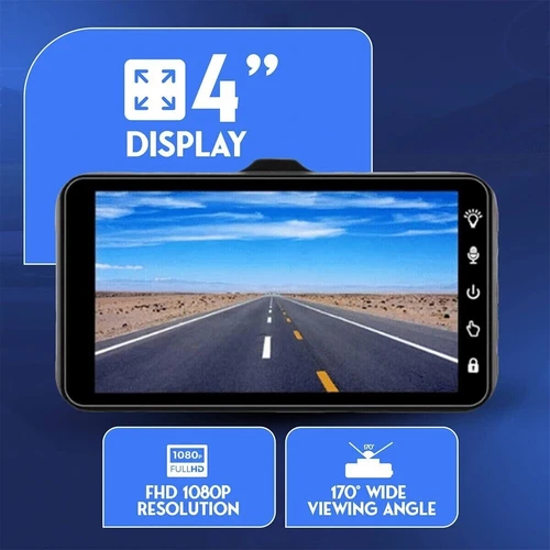 4" Dash Cam Pro Car Camera Recorder Dual Front and Rear HD 1080P Night Vision UK - Picture 3 of 8