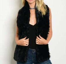 NWT Black Faux Fur Scarf Wrap Shawl Cozy Plush Winter Accessory One Size
