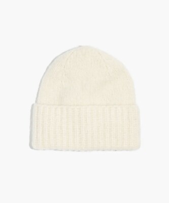 Madewell Fuzzy Wide-Cuffed Beanie Polar Bear, One Size NWT 