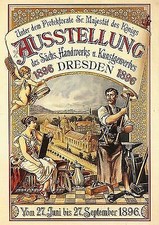 Sachsen Dresden Handwerk Plakat um 1896 30x42 cm Faksimile 28 auf B&uuml;ttenpapier