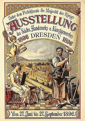 Sachsen Dresden Handwerk Plakat um 1896 30x42 cm Faksimile 28 auf Büttenpapier - Bild 1 von 1