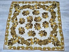 Vintage Vera Neumann Scarf--Rust Browns Fruit Leaves 21"x22"  108