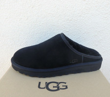 UGG BLACK CLASSIC SLIP-ON SUEDE/ SHEEPSKIN SLIPPERS, MEN US 9/ EUR 42 NEW